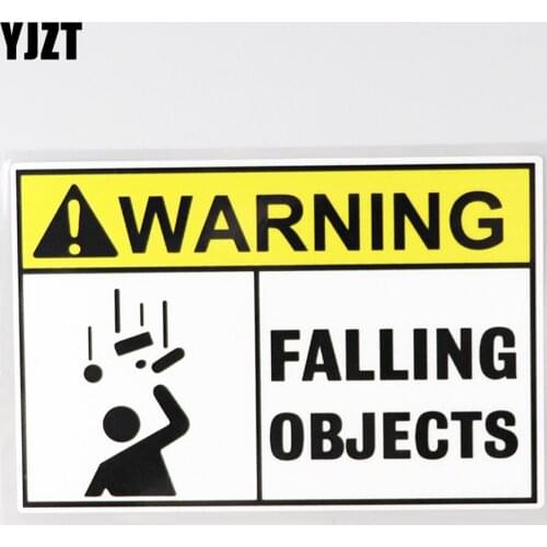 YJZT 14.7CM×9.8CM Warning Falling Object Danger PVC Car Sticker Decal 12C-0603