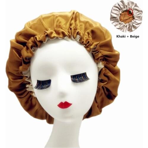 Muslim Women Night Sleep Cap Satin Elastic Bonnet Hat For Hair Care Head Cover Adjust Hair Loss Hat Beanies Skullies Islamic New