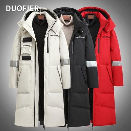 Winter Men Women 90% White Duck Down Jacket Fashion Hooded Couple Coat 2021 Male Plus Long Thicken Warm Down Coat White Parkas
