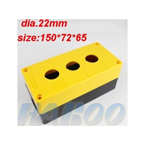 1pcs/lot 22mm protection switch box with 3position for emergency stop switch and push button switch yellow /white shipping free