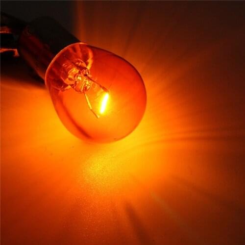 10pcs/Set 1156 BAU15S PY21W Car Indicator Light Brake Reverse Lamp Parking Light Amber Yellow Halogen Lamp DC 12V LED Bulbs