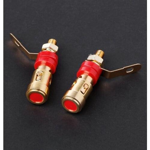 10PCS Brass Speaker Binding Post Spring Loaded Press Subwoofer Basket Terminal 649E