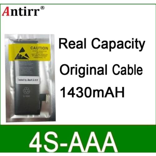 10pcs/lot Real Capacity China Protection board 1430mAh 3.7V Battery for iPhone 4S zero cycle replacement repair parts 4S-AAA