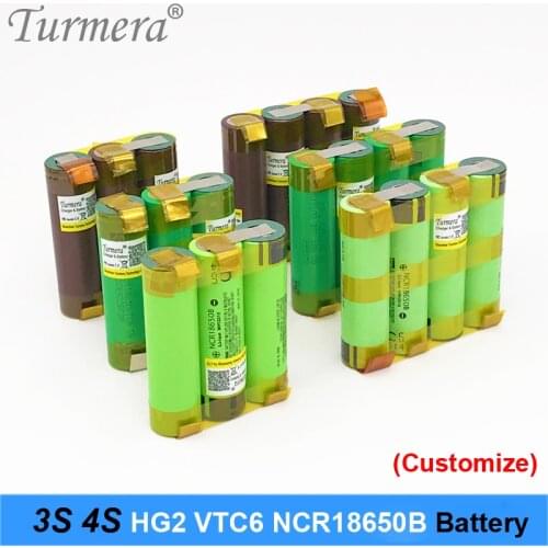 18650 3S 4S HG2 3000mAh vtc6 NCR18650b 3400mah Battery for 3s 12.6v 4s 16.8v Screwdriver Battery Pack Customize N9 Turmera