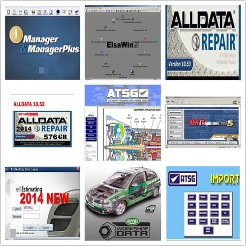 2020 High Quality Alldata10.53 Mit/chell OD5 software heavy heavy truck U.ltraMate Elsawin Vivid ATSG 26 in 1tb HDD all/data