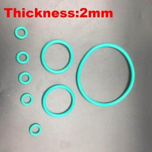 40pcs 21x2 21*2 22x2 22*2 23x2 23*2 24x2 24*x2 OD*Thickness Green Fluoro FKM Fluorine Rubber Ring Washer O-Ring Oil Seal Gasket