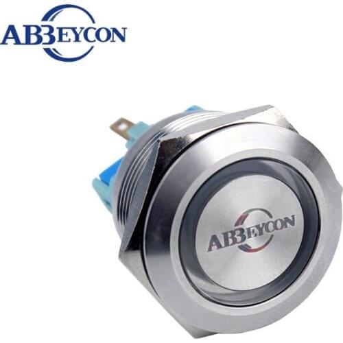 5pcs/Lot 30mm metal stainless steel DPDT waterproof momentary push button ring led switch led button latching function flat head