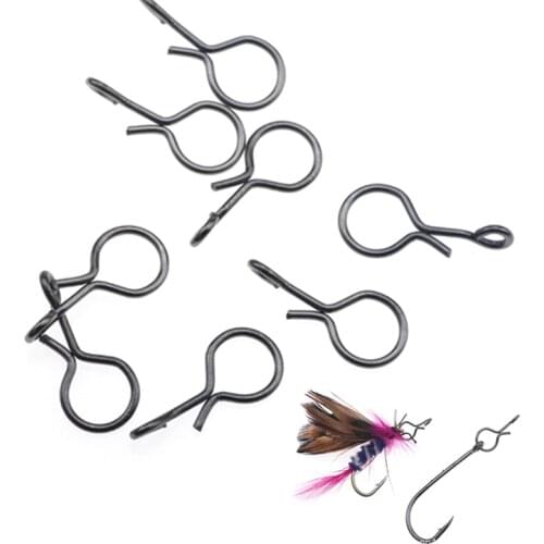 50PCS/Lot Fishing Fly Hook Connecting Snap Pins Needle Fixed Lock Assist Safety Ring Lure Fishing Connector Accessories Tools