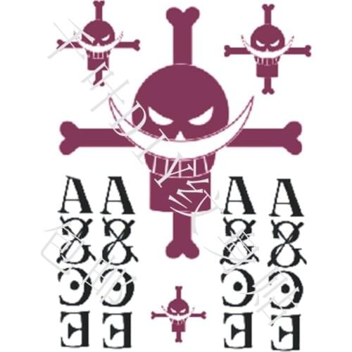 Anime One Piece Ace Luffy Trafalgar Law Nami Waterproof Temporary Transfer Tattoo Sticker Cosplay Accessory Body Art Prop