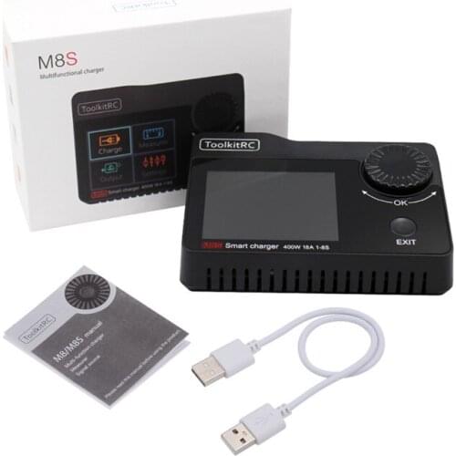 M8S Balance Charger 400W 18A High Power 1-8S Lithium Battery Balance Charger For Rc Drone Frame Lithium Batteries Rc Drone Parts