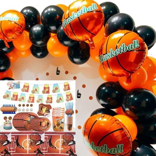 Basketball Party Supplies Orange Latex Balloons For Birthday Party Decorations Kids Basketball Adult Balloon Arch Babyshower Boy