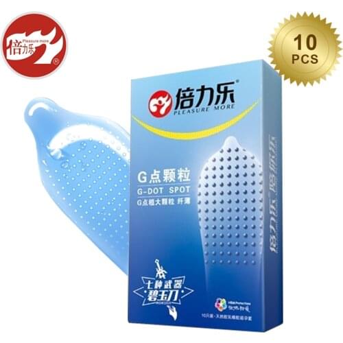 Beilile 10PCS G-Spot Studded Condom Lubricated Spike Condoms for Men Natural Latex Cock Penis Sleeve Sex Products for Sex Adult