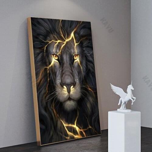 Wild Lion Poster Black and White Animal Canvas Paintings on The Wall Art Prints Picture for Living Room Interior Home Decor