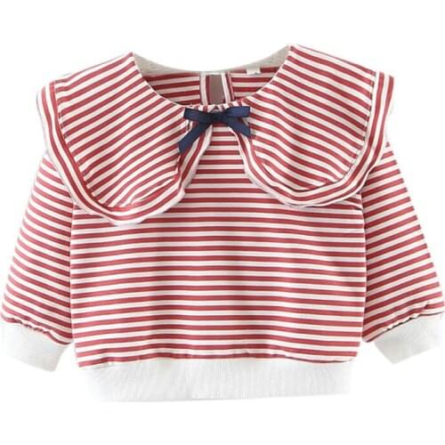 New Girl Cute Long Sleeve Children Casual Blouse 2019 Autumn Stripe Print Tops Baby Girls Blouses Shirts Kids Clothes
