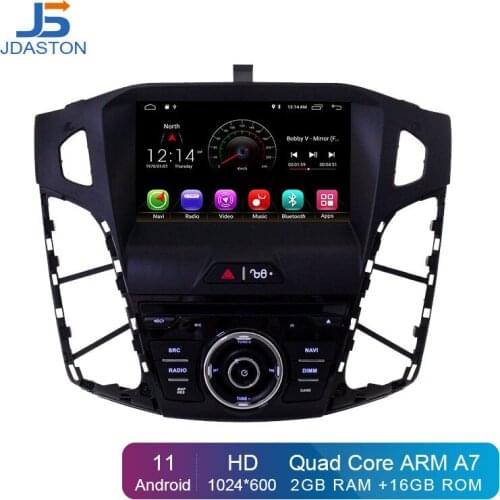 JDASTON Android 10 Car Multimedia Player For Ford Focus 2011 2012 2013 2014 2015 2016 2017 2018 1 Din Car Radio GPS DVD WIFI