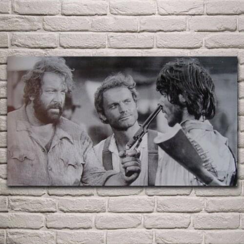 Old movies artwork Terence Hill Bud Spencer living room decor home wall art decor wood frame fabric poster KL202