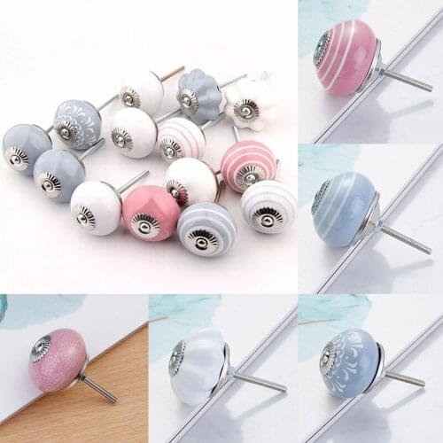 Ceramic Door Knobs Handles European Style Furniture Drawer Knobs Cupboard Door Handles Single Hole Cabinet Handles Home Decor