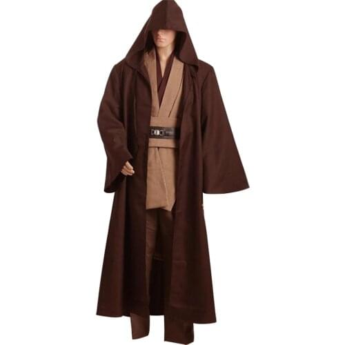 Star Cosplay Kenobi Jedi Cosplay Costume Brown TUNIC Robe Cloak For Adult Men Halloween Costume