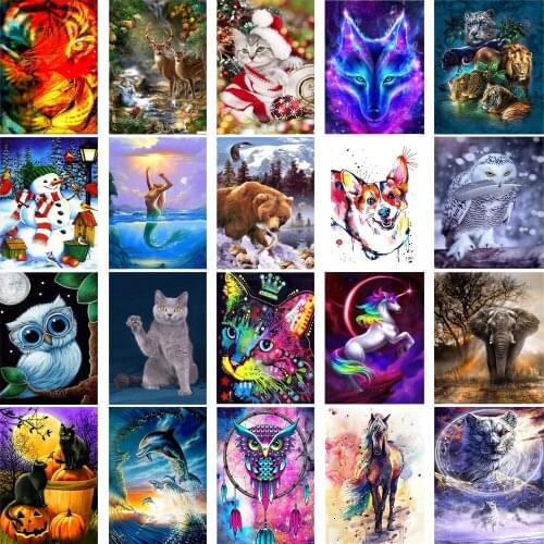 Animals 5D DIY Diamond Painting Cross Ctitch Kits Diamond Mosaic Embroidery 3D Painting Round Drill Gift 30X40CM