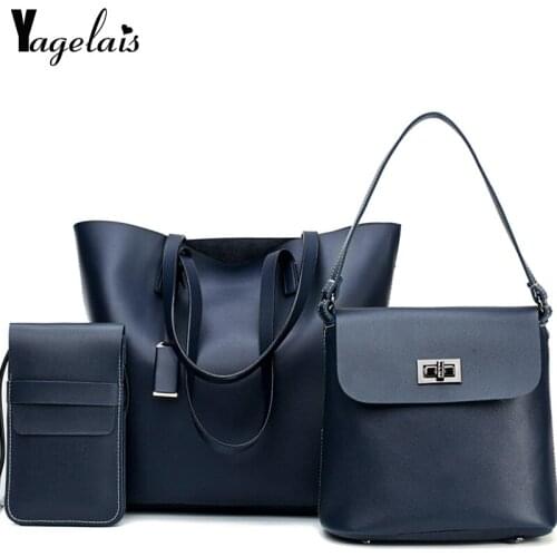New Fashion 3 Sets Handbag Women Composite Bag Female Large Capacity Tote Bag Fashion Shoulder Crossbody Bag Small Purse