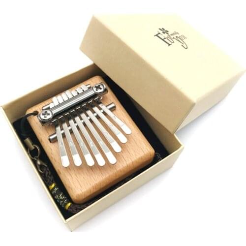 Thumb Piano 8-Tone Mini Kalimba Finger Piano Portable Music Instrument African Thumb Whole Board Wood Kalimba Piano