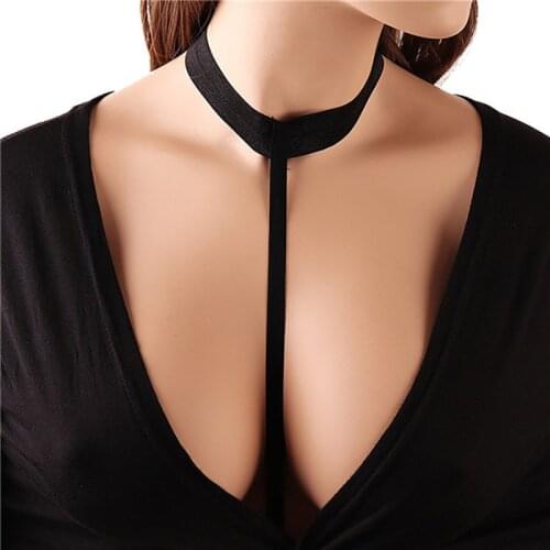 Black Adjustable sexy choker to waist harness 90s fetish wear body harness cupless bra chest Body Belt Suspender thigh harness
