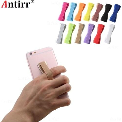 Durable Universal One Handed Anti Slip Finger Sling Grip Elastic Band Strap Plastic Rubber Mobile Cell phone Holder Tablet Stand