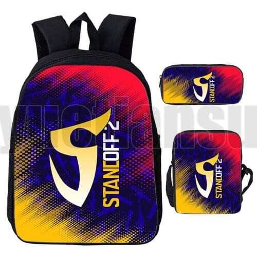 3D Print Standoff 2 Backpack Boys Girls Shooting War Game School Bag Kids Pencil Case Shoulder Bag Anime 3Pcs Set Cute Book Bag