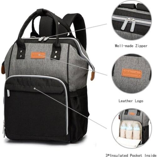 Double Shoulder Mommy Bag Large Capacity Multifunctional Mother and Baby Bag Waterproof Diaper Bag Fashion Trend Out Portable