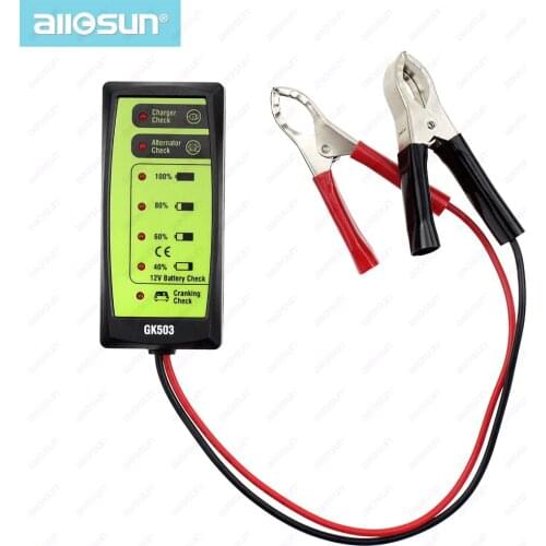 12V Automotive Car Battery Tester LCD Digital Test Analyzer Auto System Analyzer Alternator Cranking Check ALL SUN GK503