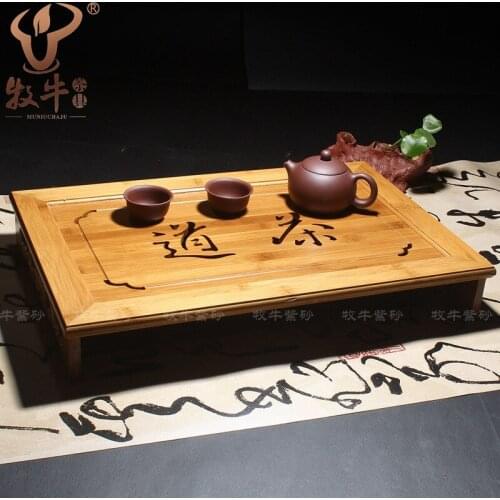 A type of bamboo carving tea classic natural bamboo tea tray tea Kung Fu tea set mixed batch