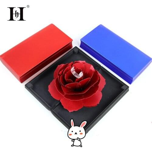 Unique Pop Up Rose Wedding Engagement Rings Box Surprise Jewelry Storage Holder valentines day Best Gift Boxes For Women