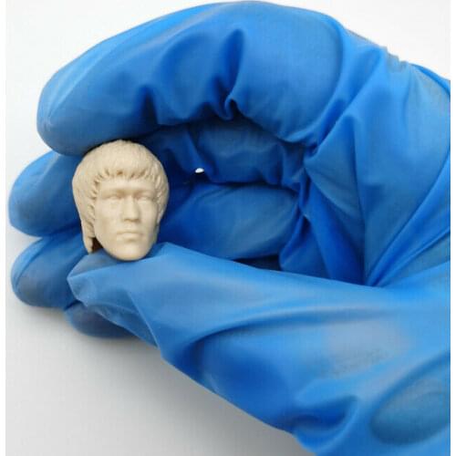 Unpaint 1/12 Scale Bruce Lee Head Sculpt Kongfu Star for 6in Action Figure Toy