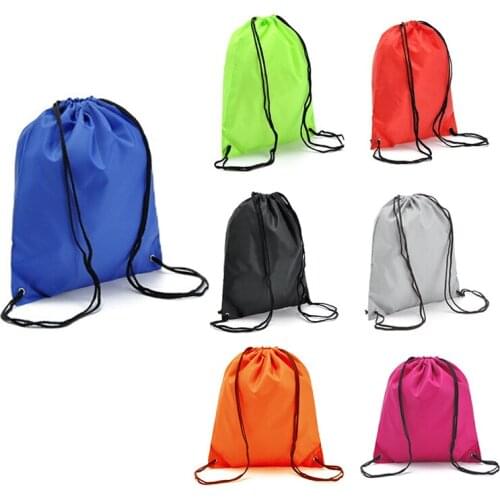 Polyester Waterproof Sports Drawstring Bag Portable Thicken Riding Backpack Gym Drawstring Bag Shopping Clothes Backpacks