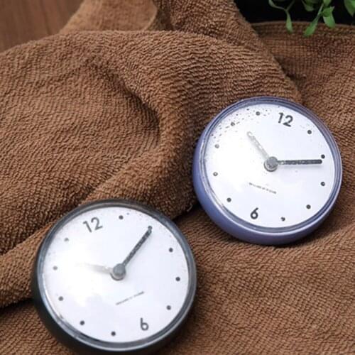 4 Colors Bathroom Waterproof Kitchen Clock Strong Suction Easy Mount Suction Cup Wall Clock Decor Shower Timer Decor Tiny Toilet