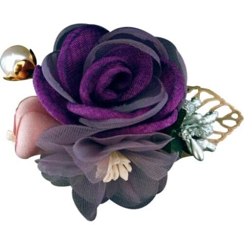 High-end Fabric Flower Brooches for Women Pearl Badge Cardigan Scarf Lapel Pin Fashion Wedding Jewelry Clothes Accessories