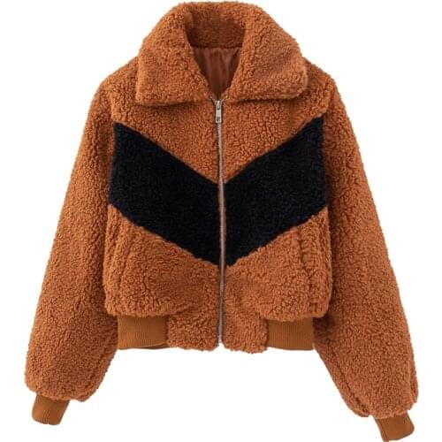 ZXQJ Vogue women grain cashmere jacket Fad streetwear lady turn down collar outerwear causal female jacket girls chic sets