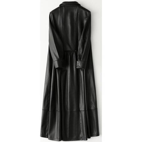 Womens Fur Coat Female Sheepskin Coat 2020 Autumn Jacket Women Real Leather Jacket Streetwear Long Trench Coats MY4222