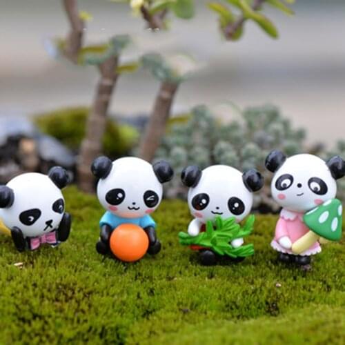 ZOCDOU 1 Piece China Panda Bear Cat Bearcat Rare Animal Model Small Statue Figurine Mini Crafts Ornament Home Garden Decor