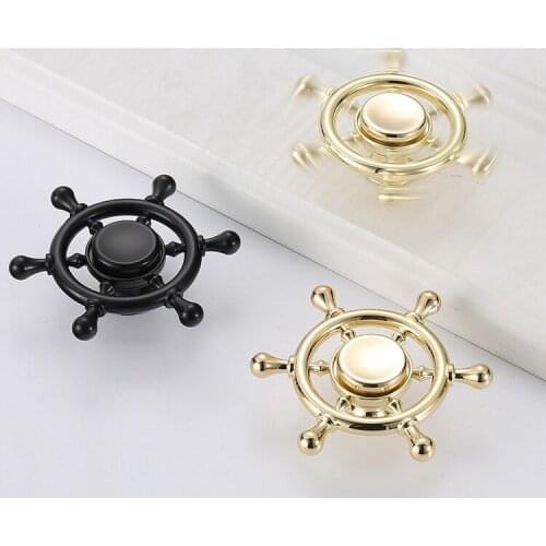 Gold Gyro Knob For Drawer Cabinet Wardrobe Pull Handle Knobs Furniture Hardware Handle Black Rotating Handle Pull