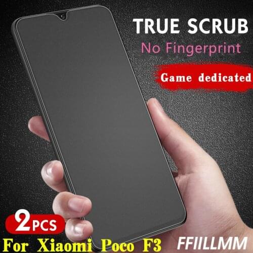 2Pcs/lot Matte Screen Protectors For Xiaomi Poco X3 F3 Tempered Glass For Xiaomi Poco F3 M3 C3 NFC Anti-blue-ray Protective Film