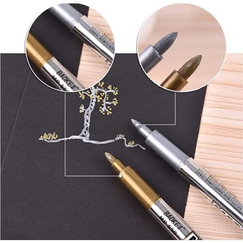 2pcs Gold Silver Metallic Color Pen DIY Paper Tag Photo Album Scrapbooking For Party Birthday Wedding Decoration Signing Pen
