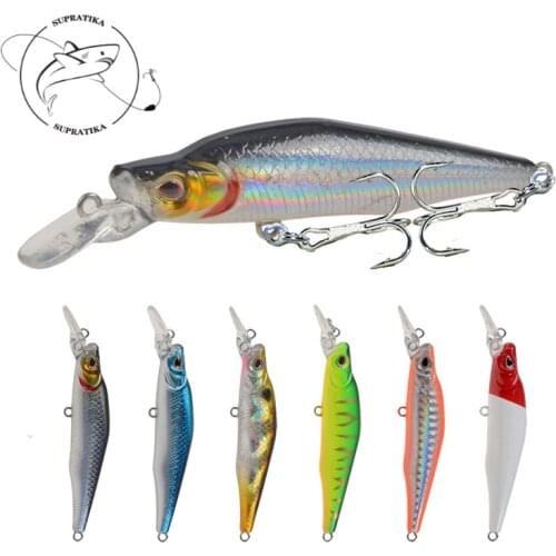 3D Eyes Bass Fishing Lure Freshwater 6Colors Artificial 7.5cm/9.5cm Floating Water Plastic Hard Bait Anti-corrosion Bionic Bait