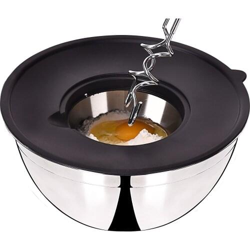 4Pcs Stainless Steel Mixing Bowls 16 20 24 CM Silicone Grater Cover Kitchen Accesories Prepping Mix Egg Salad Nesting Tableware