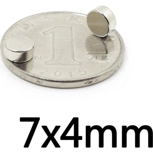 5/10/20pcs 7*4mm Neodymium magnet disc 7x4mm N35 NdFeB Dia 7x4 Strong Small Magnetic Magnets For Craft 7 mm x 4 mm