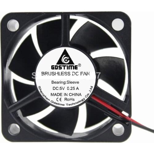 5pcs Gdstime 5cm 50mm x 20mm DC Power Brushless Cooler Cooling Fan 5V 2Pin 50x50x20mm 5020