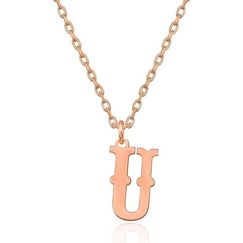925 sterling Silver U Letter Necklace DN413