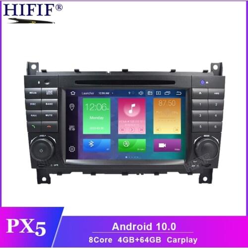 PX5 DSP 2 Din 7'' Quad Core Android 10 Car DVD Player GPS for Mercedes Benz W203 C180 C200 C220 C230 C240 C250 W209 2005-2006