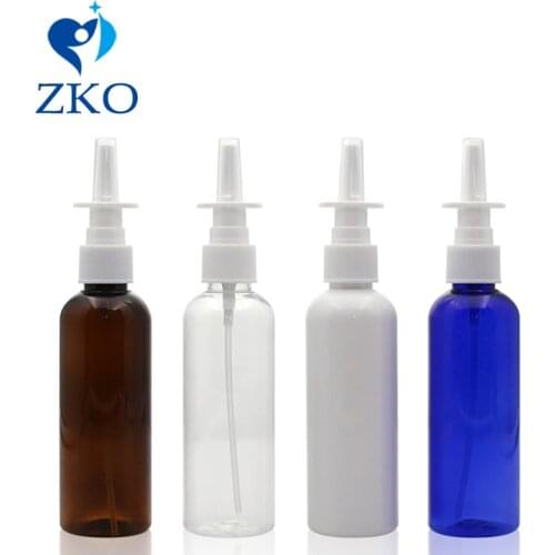 Free Shipping 1pcs 100ml Brown Blue Clear White Plastic Bottle Low Price Pump Sprayer Mist Nose/Nasal Spray Refillable Bottles