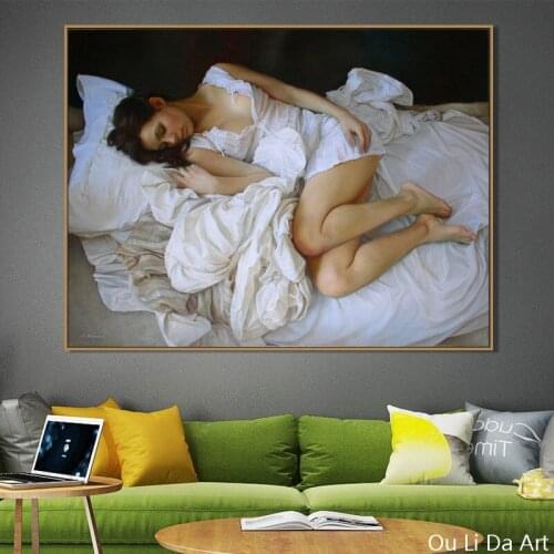 No frame realist nude figures sexy girl art prints poster canvas printings oil painting printed on canvas wall decor pictures